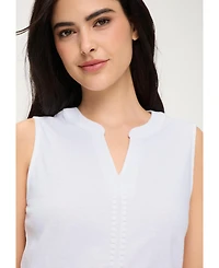 Olsen Women's Embroidered Sleeveless Shell