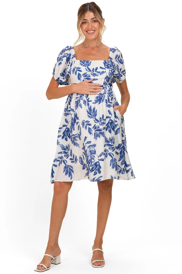 blue floral dress macys Seni & Cade Junior's Floral Midi Dress