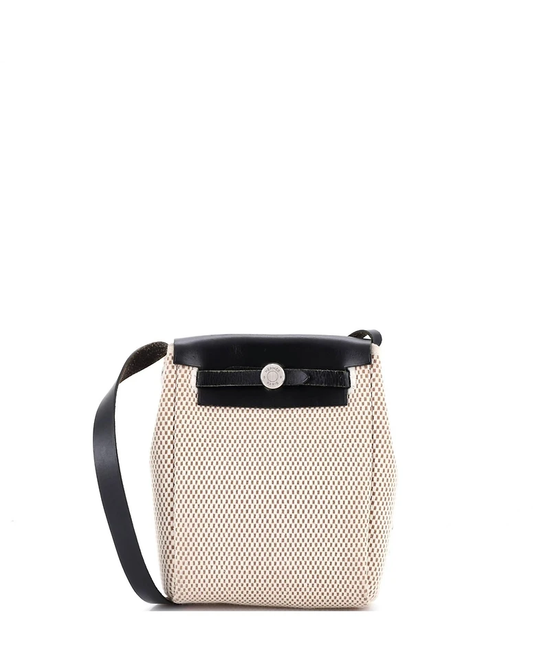 Pre-Owned HERMES Tpm Herbag Toile and Leather