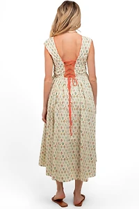 Pinkblush Maternity Cream Floral Button Front Sleeveless Maxi Dress