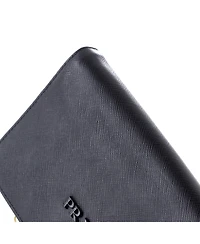 Pre-Owned Prada Mini Monochrome Wristlet Wallet on Chain Saffiano Leather