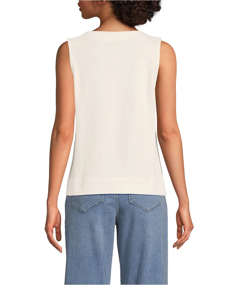 Lands' End Women's Mariner Button Shoulder Tank