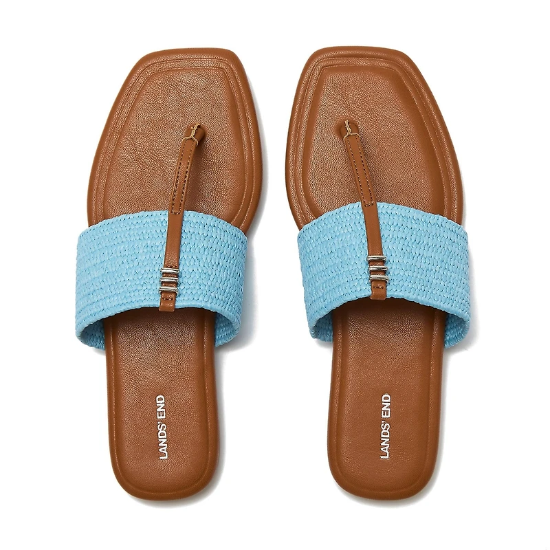 Lands' End Women's Haven Stretch Raffia Sandals