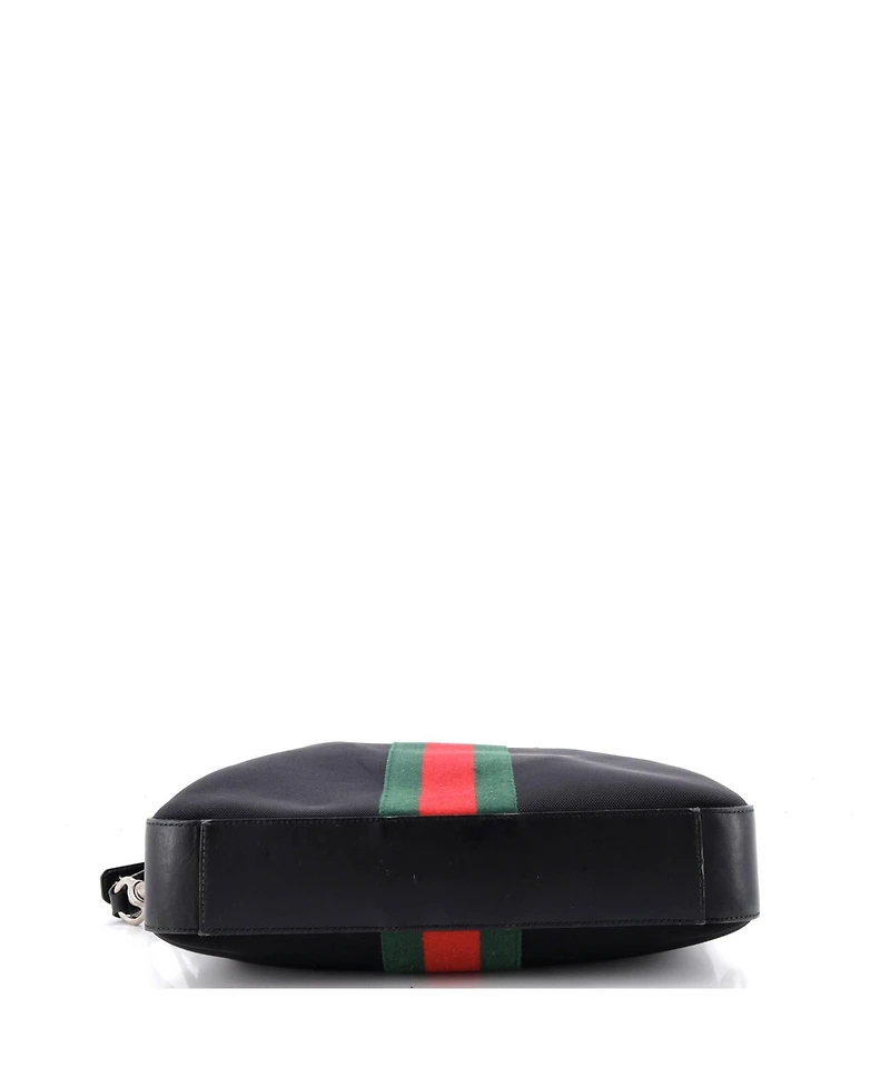 Pre-Owned Gucci Medium Web Zip Around Briefcase Techno Canvas