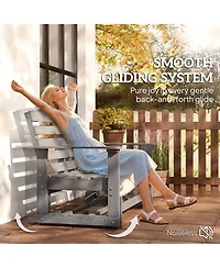 Outsunny Patio Glider Bench w/ Hdpe Slatted Double Rocking Chair