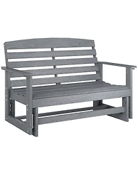 Outsunny Patio Glider Bench w/ Hdpe Slatted Double Rocking Chair