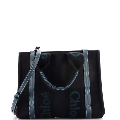 Pre-Owned Chloe Woody Tote Canvas with Leather