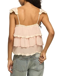 Lucky Brand Women's Lace Trimmed Flutter Tank Top
