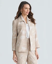Kasper Women's Boxy Floral Embroidered Jacket, Regular & Petite