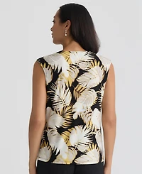 Kasper Women's Sleeveless Printed Keyhole Top