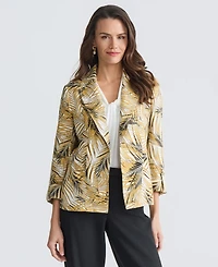 Kasper Women's Open-Front Palm-Print Jacket