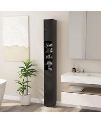 Volenca Freestanding Slim Bathroom Cabinet with Drawer and Adjustable Shelves