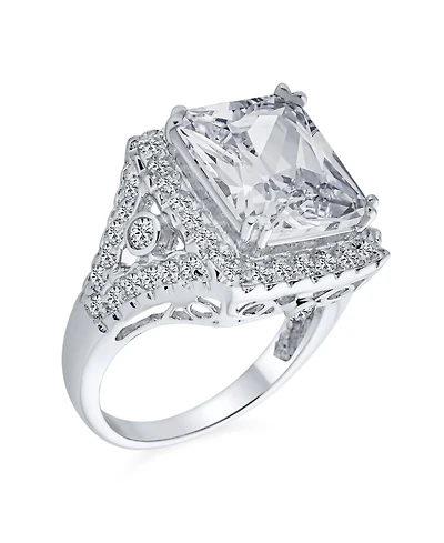 Bling Jewelry Cubic Zirconia Art Deco Statement Cocktail Ring
