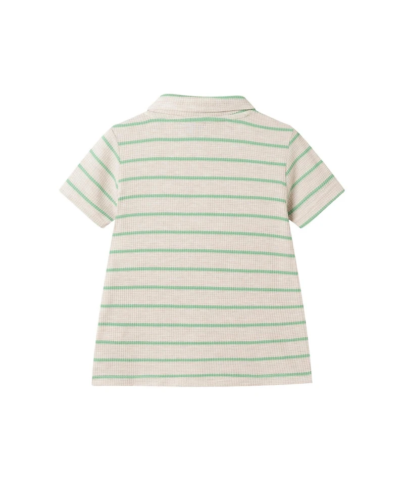 Andy & Evan Toddler Boys Waffle Polo Set