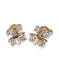Pre-Owned Tiffany & Co Rose Gold and Platinum Diamond Sixteen Stone Earrings