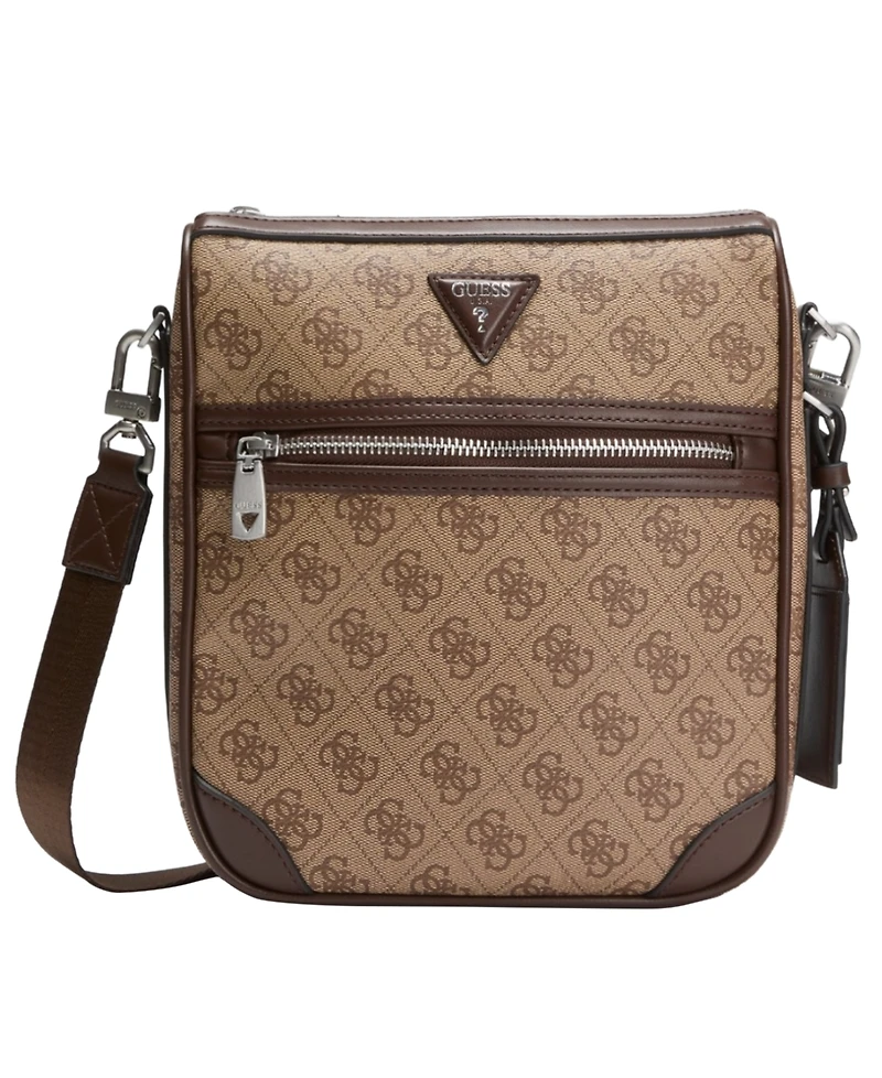 Guess Men's Milano Monogram Pattern Crossbody Bag