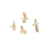 Sohi Women's The Botanic Nail Rings - Set Of 4