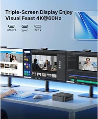 Kamrui E3B Mini Gaming Pc Win-11Pro Ryzen V2748, 16GB DDR4 512GB Ssd, Triple 4K/Dual Lan/WiFi6/BT5