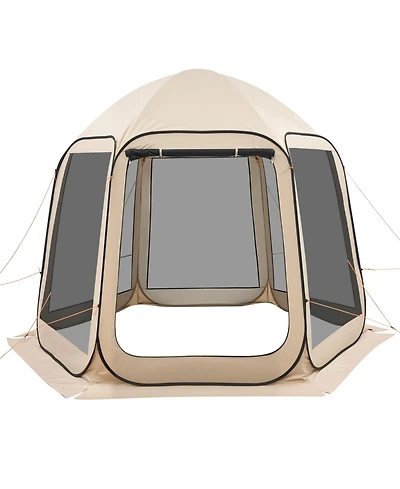 ECHTPeak Pop up Screen House Tent, with Carry Bag, Portable Screened in Canopy, Netting Sides, Ground Stakes, for Garden, Patio, Backyard, 4-8 Person