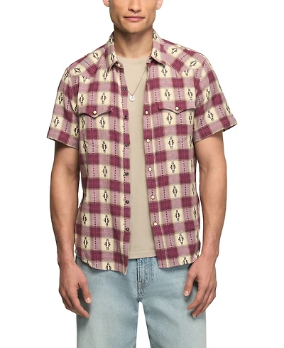 Lucky Brand Men's Mesa Wester Jacquard Short-Sleeve Shirt