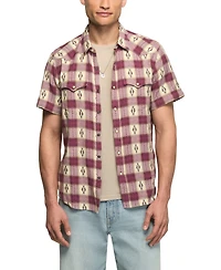 Lucky Brand Men's Mesa Wester Jacquard Short-Sleeve Shirt