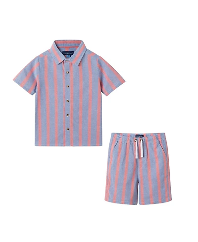 Andy & Evan Toddler Boys Striped Airy Oxford Set