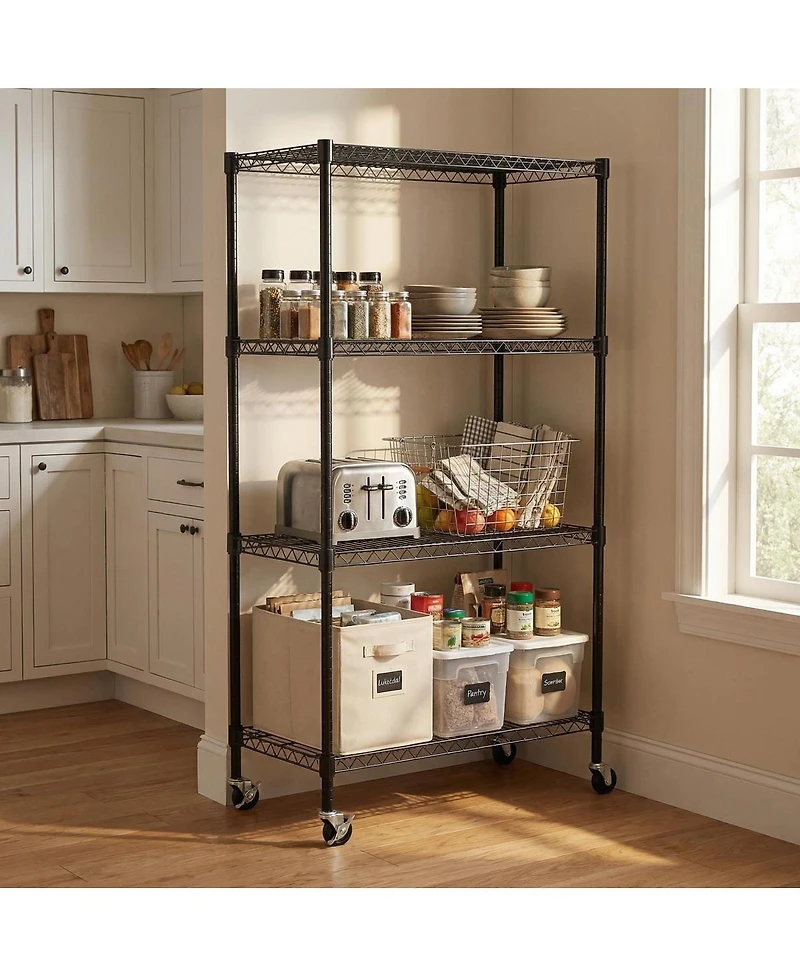 Streamdale Furniture 4 Tier Adjustable Heavy Duty Wire Shelving Unit