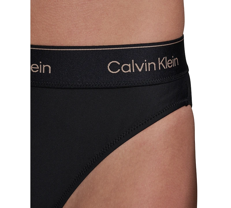 Calvin Klein Women's V-Neck Bikini Top and Bottoms, 2-Piece Set