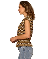 Democracy Women's Scoop Neck Peplum Hem Knit Top