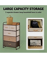 Clihome 5 Drawer Dresser Storage Tower, Organizer Unit for Hallway Entryway Laundry Living Room
