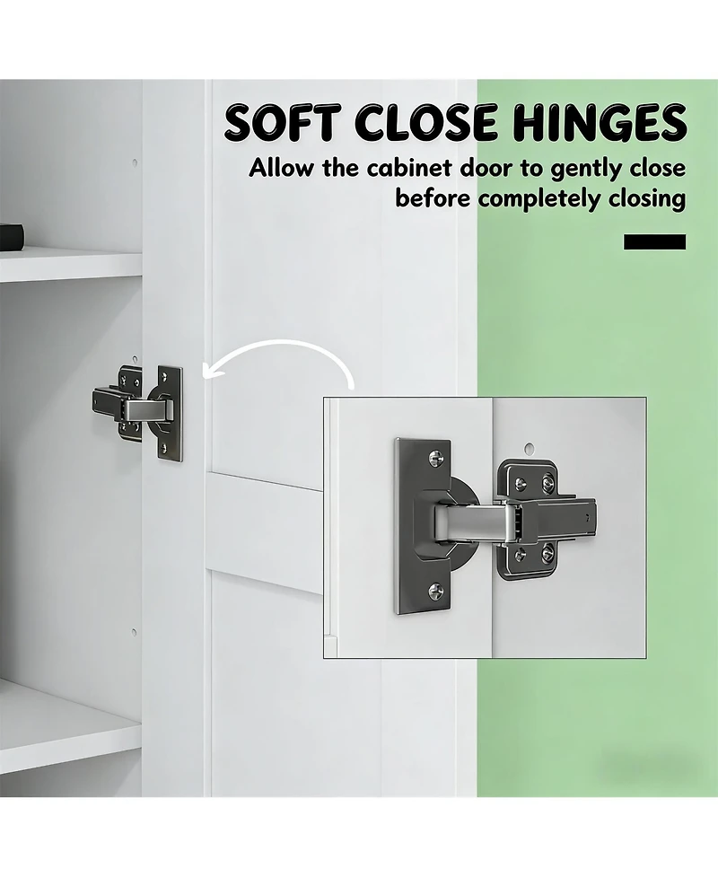 Clihome Freestanding Storage Cabinet Kitchen Cabinet with Adjustable Shelves