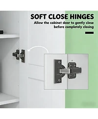 Clihome Freestanding Storage Cabinet Kitchen Cabinet with Adjustable Shelves