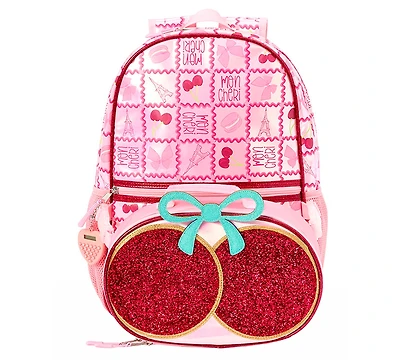 Rainbow Sugar Girls' Backpack, Calculator and Strawberry Shaped Lunch Box, 3-Piece Set