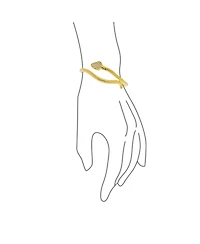 Bling Jewelry Egyptian Serpent Eye Bypass Statement Snake Bangle Cuff Bracelet 18K Gold Plated Adjustable