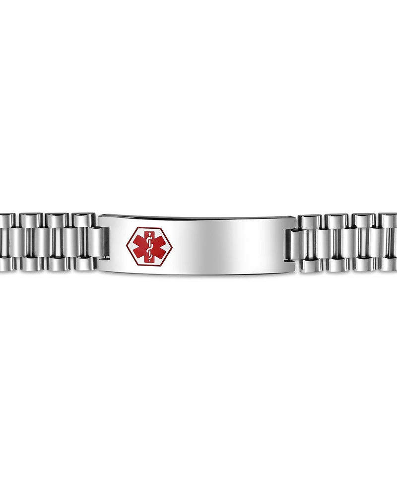 Bling Jewelry Men's Medical Identification Blank Medical Id Bracelet Panther Link Stainless Steel 8 Inch