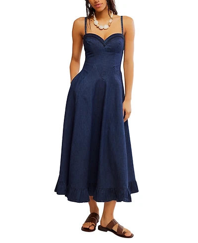 Free People Women's Another Season Sweetheart Neck Midi Dress