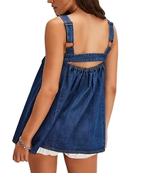 Free People Women's Cotton Katie Denim Tunic Top
