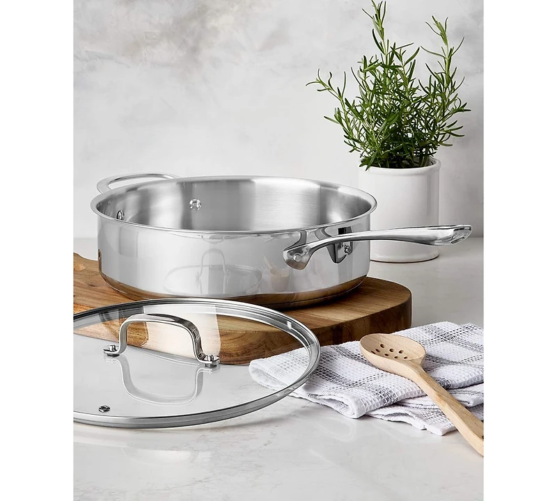 The Cellar Stainless-Steel 5-Qt. Covered Flat Saute Pan, Macy's Exclusive