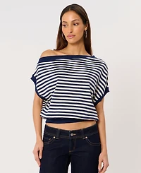 Abrand Women's Boat Neck Cold Shoulder Top