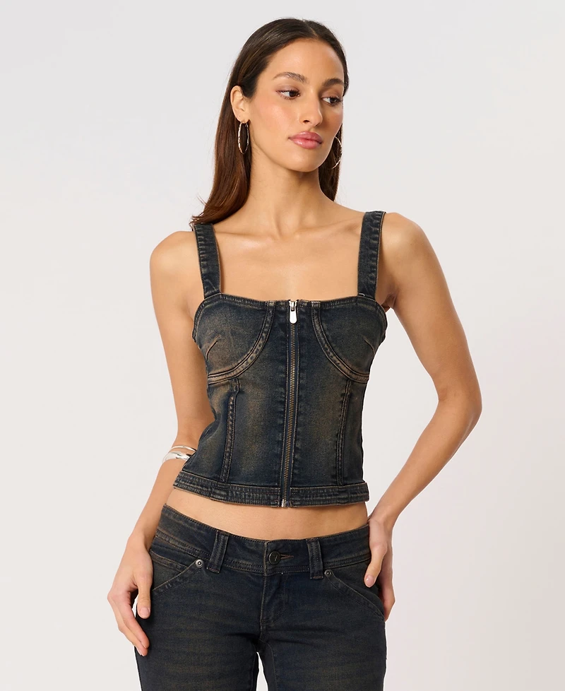 Abrand Women's Bowie Denim Bustier Top