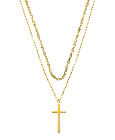 Unwritten x Moda Sport Waterproof Cross Pendant Layered Chain Necklace