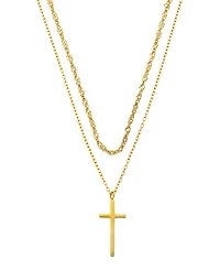 Unwritten x Moda Sport Waterproof Cross Pendant Layered Chain Necklace