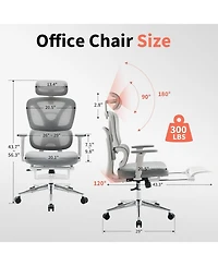 gaomon Ergonomic Office Chair,Computer Desk Chair Comfy with Adjustable Padded Headrest,Comfortable Lumbar Support and 3D Armrest Gaming Chair.
