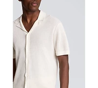 Kenneth Cole Men's Point Collar Sweater Camp Shirt