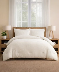 Laundry Stone Washed Cotton Waffle 3-Piece Comforter Set