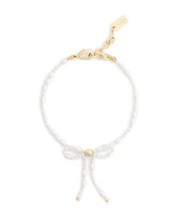 Coach Faux Imitation Pearl Bow Strand Bracelet