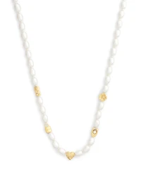 Coach Faux Imitation Pearl Iconic Signature Charm Strand Necklace