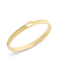 Coach Gold Signature C Textured Bangle Bracelet
