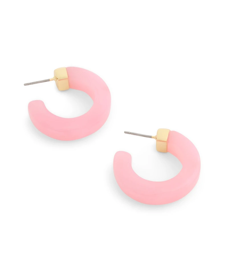 Coach Black Signature C Resin Hoop Earrings