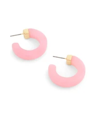 Coach Black Signature C Resin Hoop Earrings